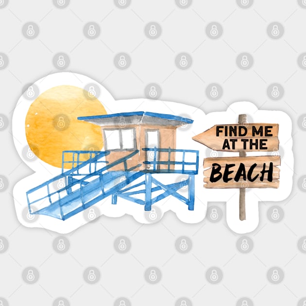 Find Me At The Beach Summer Vibes Sticker by NatureGlow